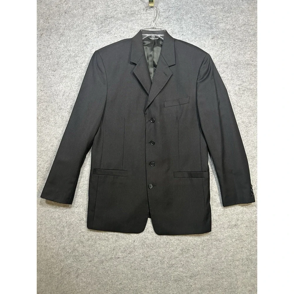 Riserva Dillard Men's Wool Blazer Suit Jacket Black Made in Italy 41L